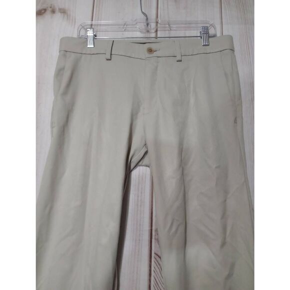 Haggar Pants Men's 33 30 Cool 18 Cream Straight Leg‎ - Picture 3 of 8